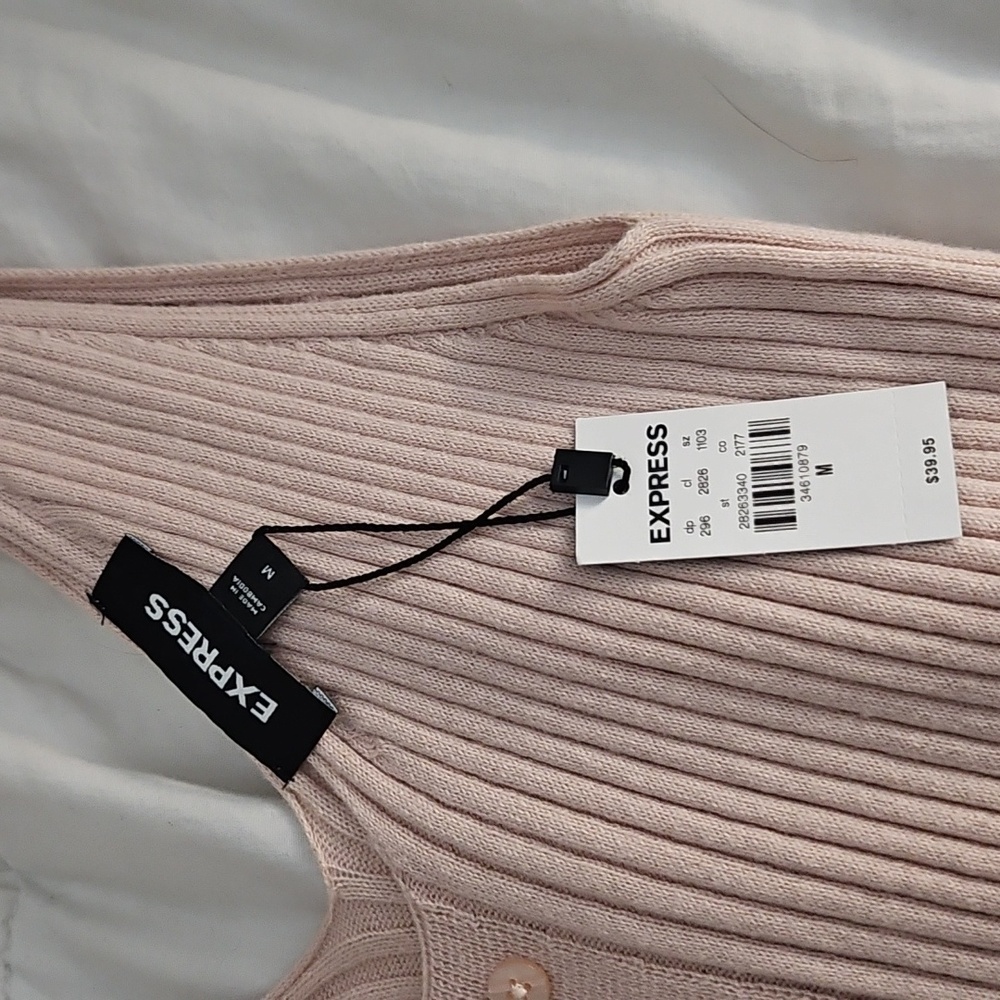 Express Blush Ribbed Tank Top - Picture 2 of 5